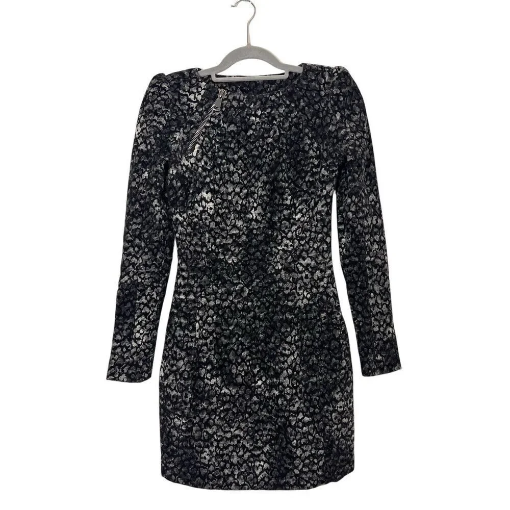 Viktor & Rolf Mini Dress‎ Women 40 Textured Dark Edgy Academia Long Sleeve Italy